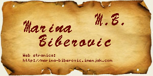 Marina Biberović vizit kartica